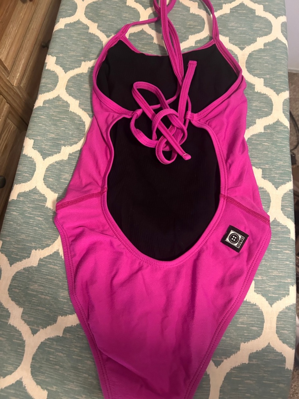 Jolyn Dayno 3 Hot Pink One-Piece Swimsuit with Black Inner Panel
